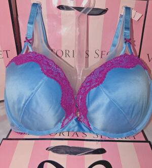 Victoria's Secret Push Up Bra Tease 34DD & Satin & Lace